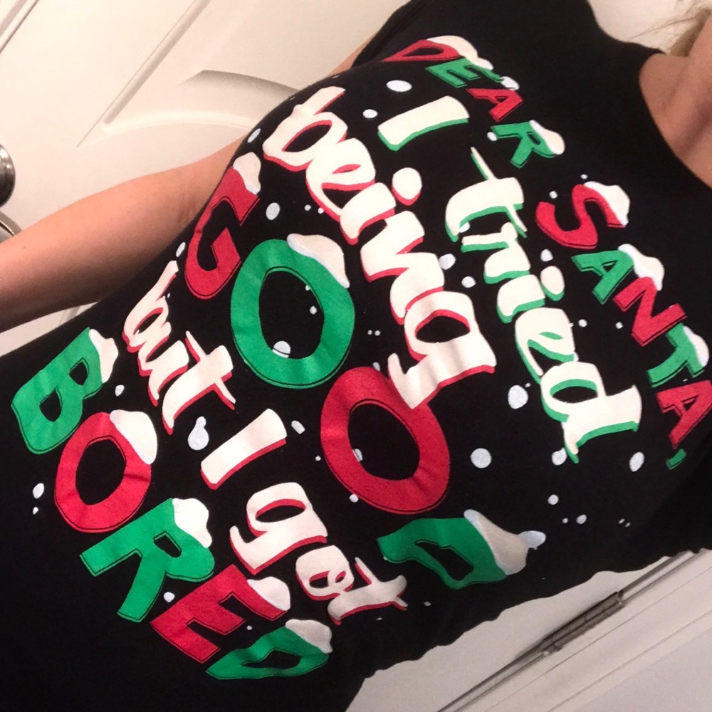 Hybrid Tees Christmas Black Fitted T-Shirt Sz. M